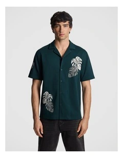 Stellan Embroidered Shirt in Forest