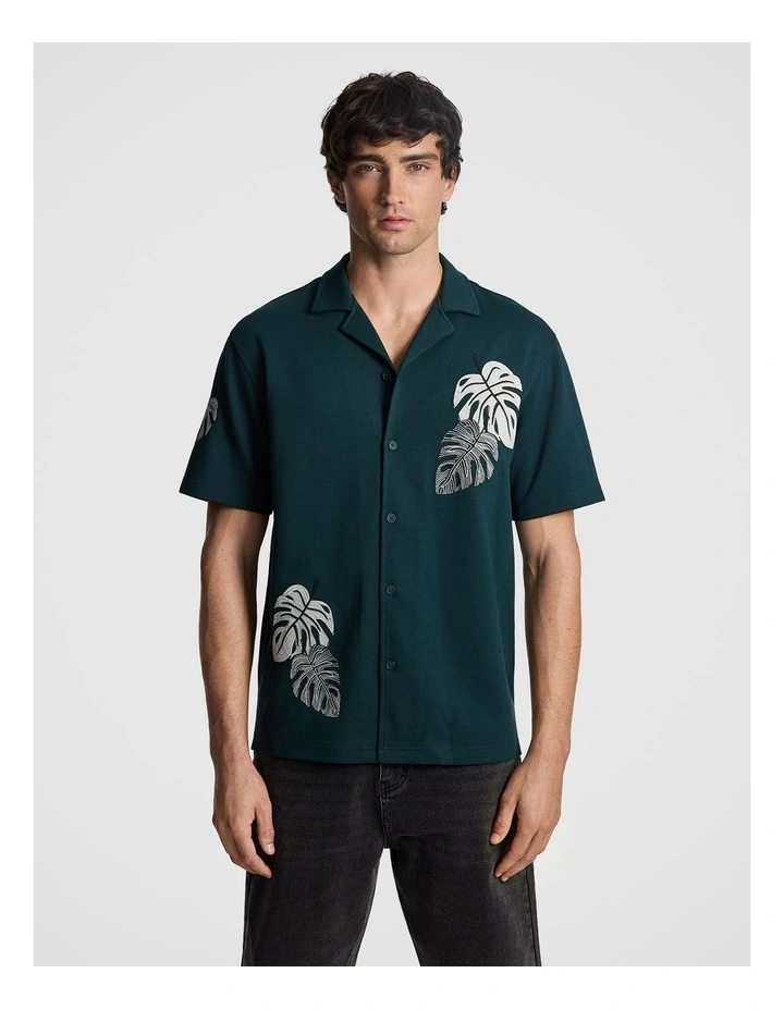 Stellan Embroidered Shirt in Forest image 1