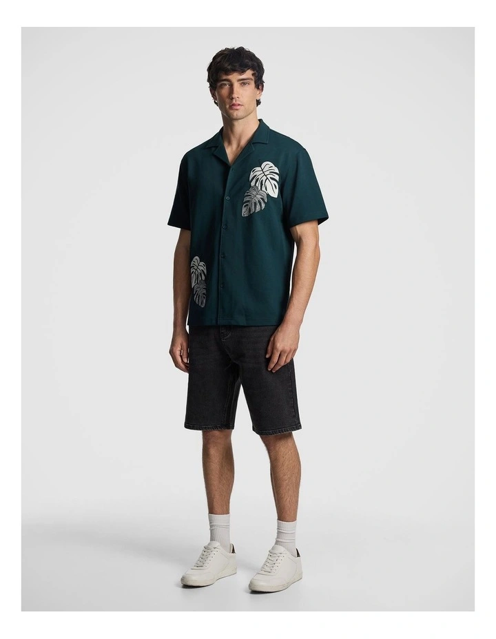 Stellan Embroidered Shirt in Forest image 4