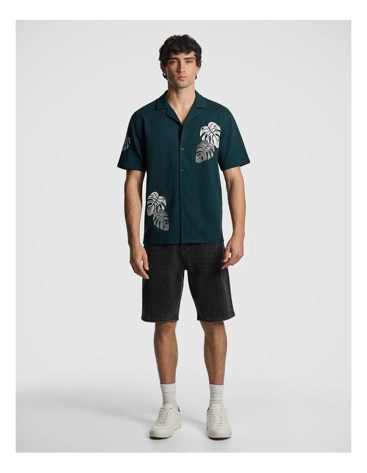 Stellan Embroidered Shirt in Forest image 5