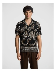 Zeke Printed Shirt in Black