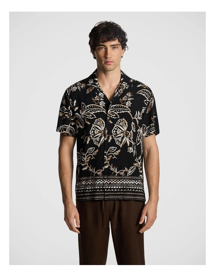 Zeke Printed Shirt in Black image 1