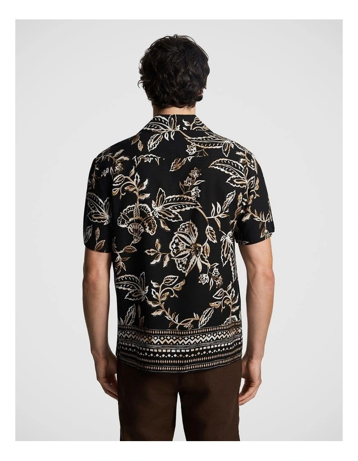 Zeke Printed Shirt in Black image 2