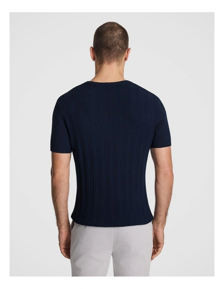 Alistar Knitted Tee in Navy image 2