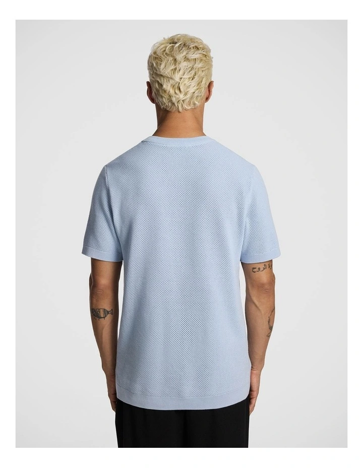 Striker Cotton Knitted Tee in Light Blue image 2