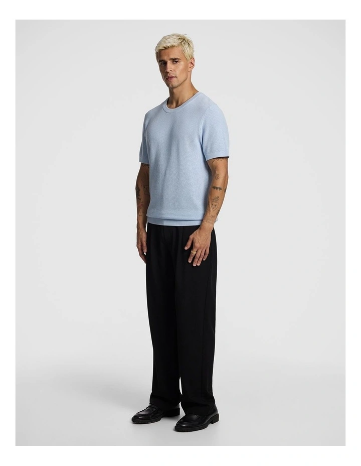 Striker Cotton Knitted Tee in Light Blue image 4
