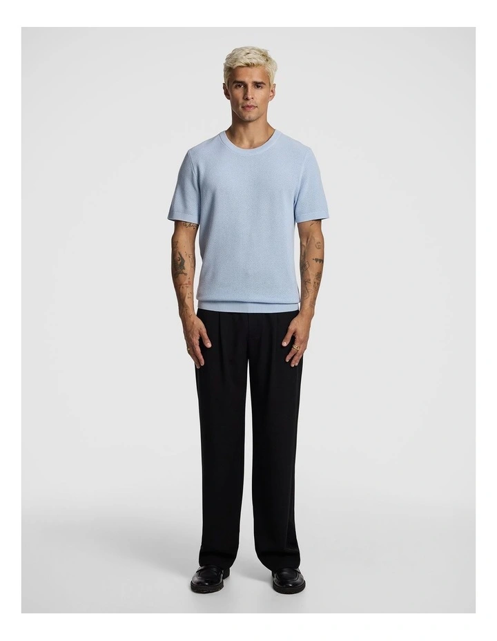 Striker Cotton Knitted Tee in Light Blue image 5
