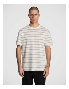 Flinders Textured Stripe Tee in Sage