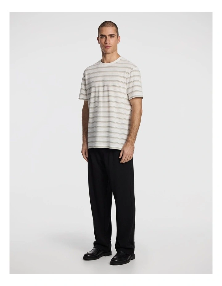Flinders Textured Stripe Tee in Sage image 4