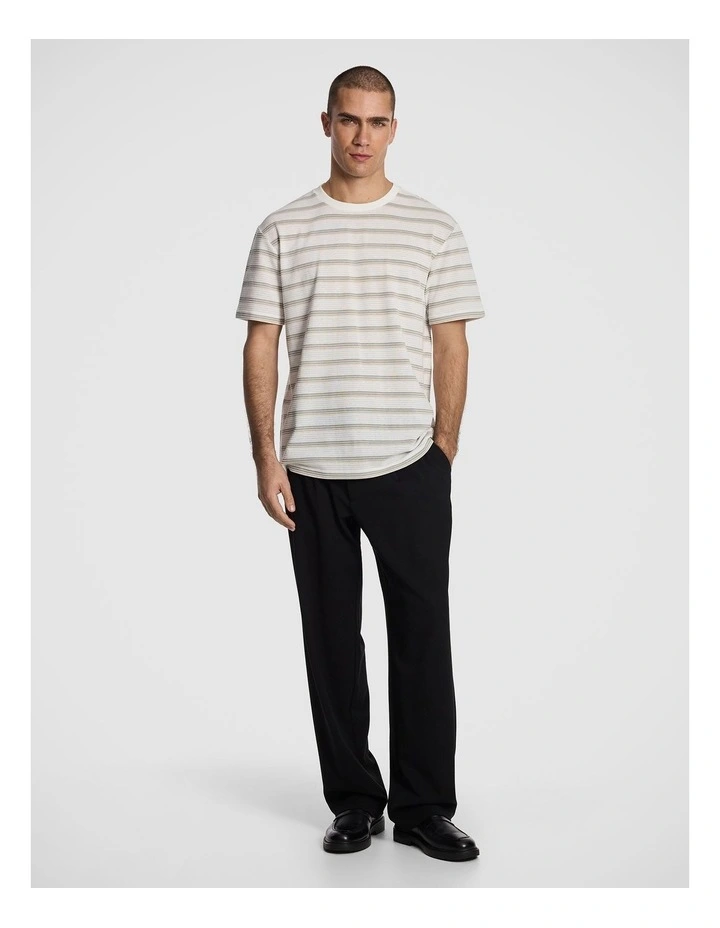 Flinders Textured Stripe Tee in Sage image 5