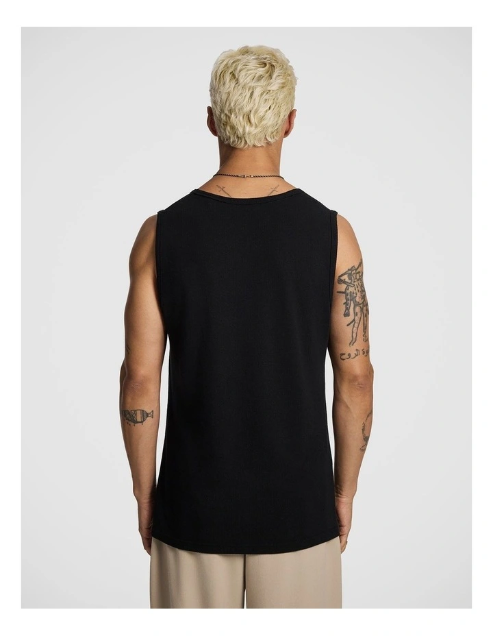 Elwood Textured Singlet in Black image 2