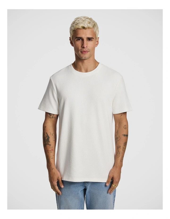 Rizzo Relaxed Textured Tee in Off White image 1