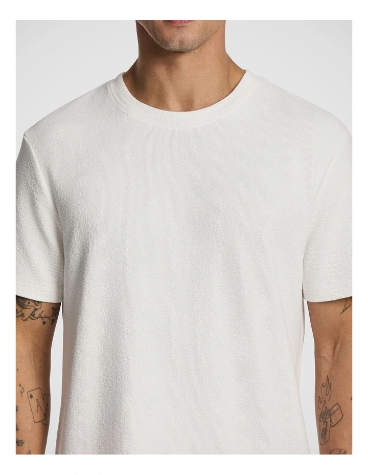 Rizzo Relaxed Textured Tee in Off White image 3