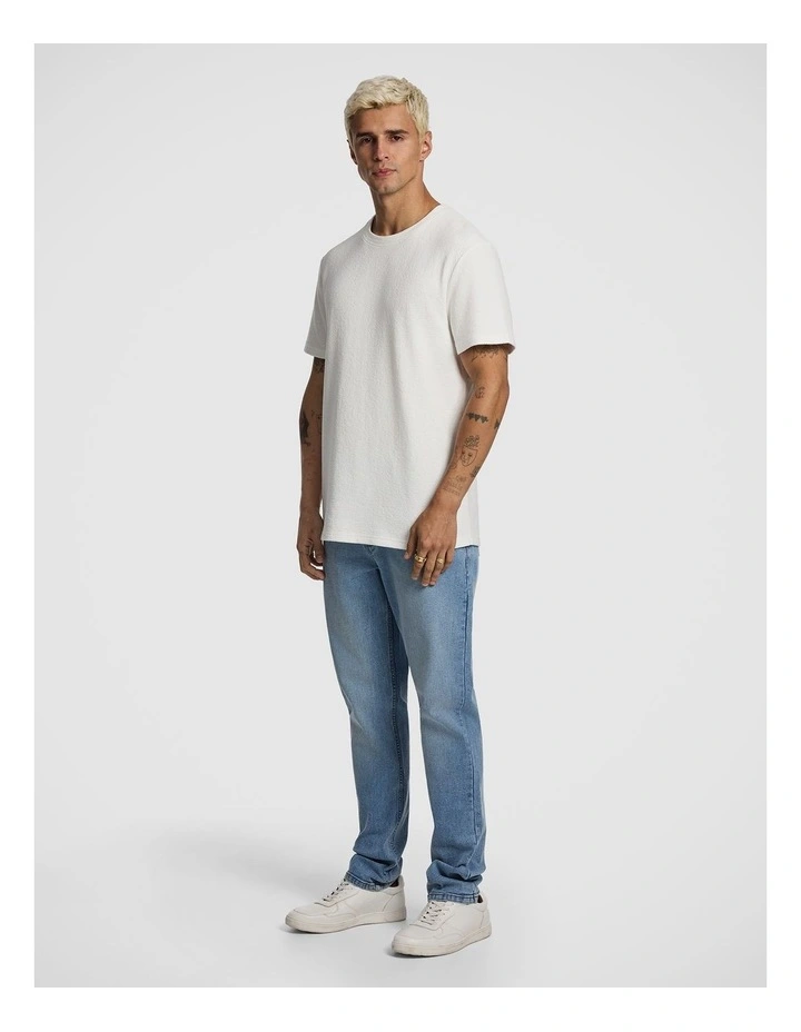 Rizzo Relaxed Textured Tee in Off White image 4