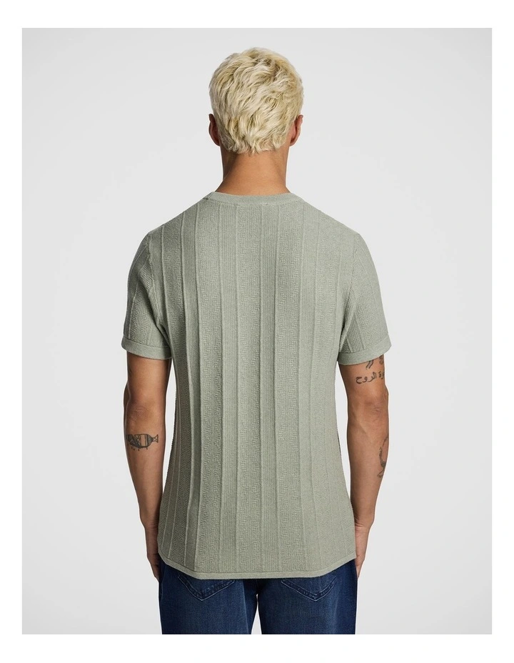 Ellis Cotton Knitted Tee in Sage image 2