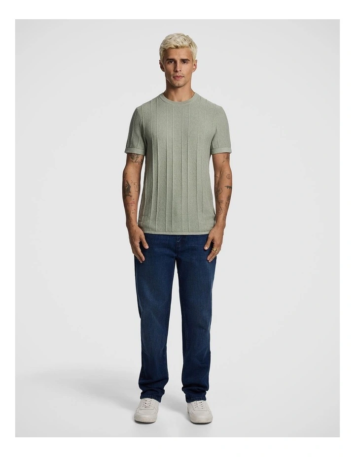 Ellis Cotton Knitted Tee in Sage image 5