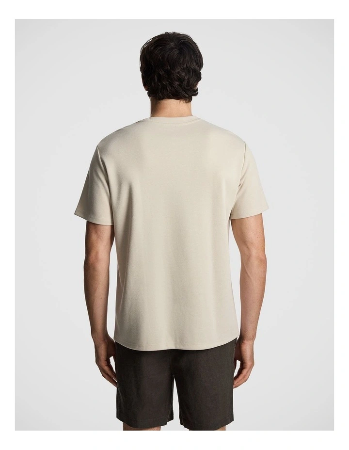 Avenue Embroidered Tee in Natural image 2