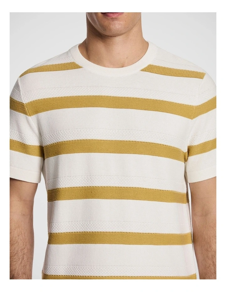 Hayes Stripe Knitted Tee in Multi image 3