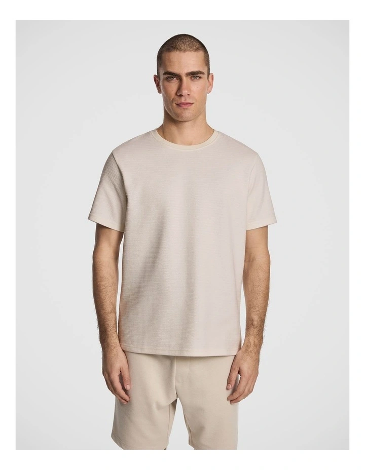 Blaine Textured Tee in Natural image 1