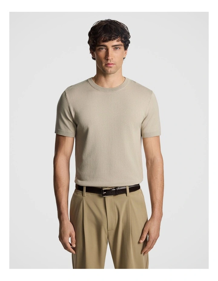 Cassian Knitted Tee in Natural image 1