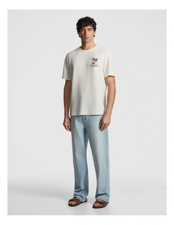 Otto Textured Tee in Off White image 4