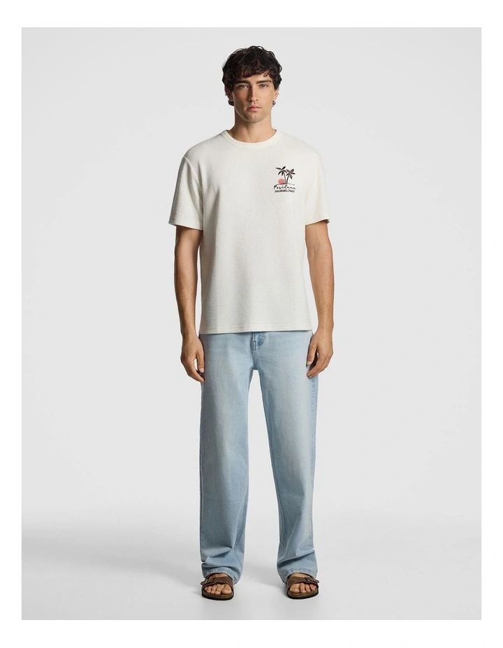 Otto Textured Tee in Off White image 5