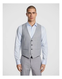 Bank Wool Blend Waistcoat in Dark Grey