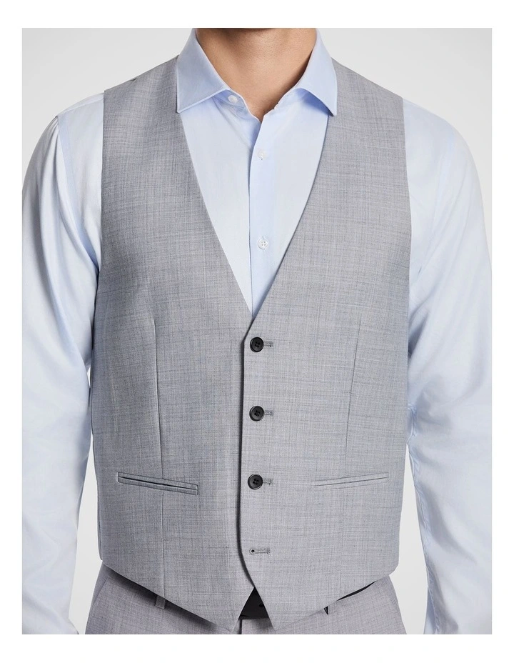 Bank Wool Blend Waistcoat in Dark Grey image 3