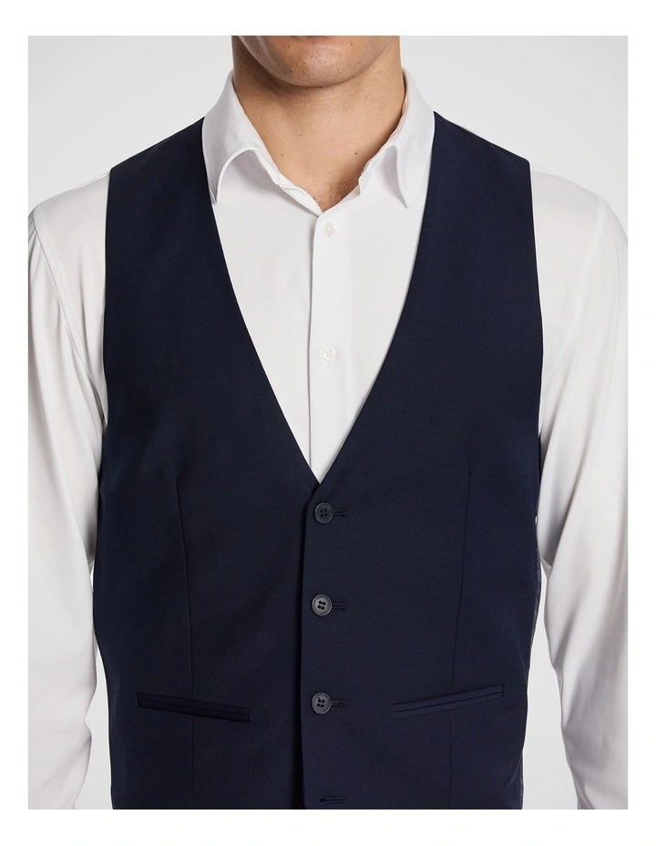 Atlas Wool Blend Waistcoat in Navy image 3