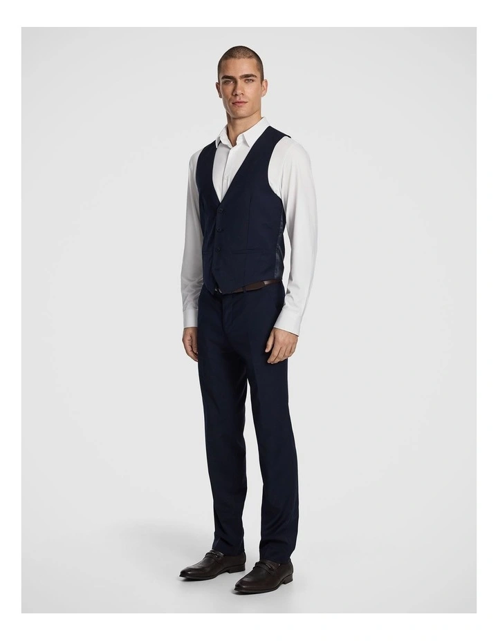 Atlas Wool Blend Waistcoat in Navy image 4