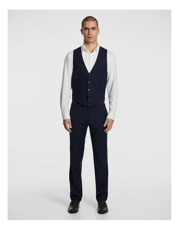 Atlas Wool Blend Waistcoat in Navy image 5