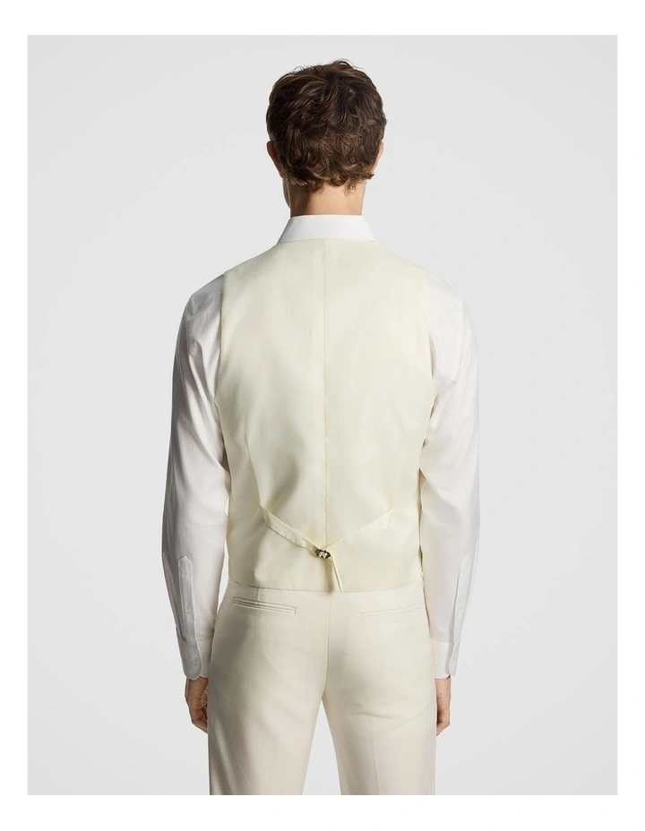 Amalfi Wool Blend Double Breasted Waistcoat in Off White image 3