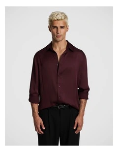 Zeus Textured Shirt in Burgundy