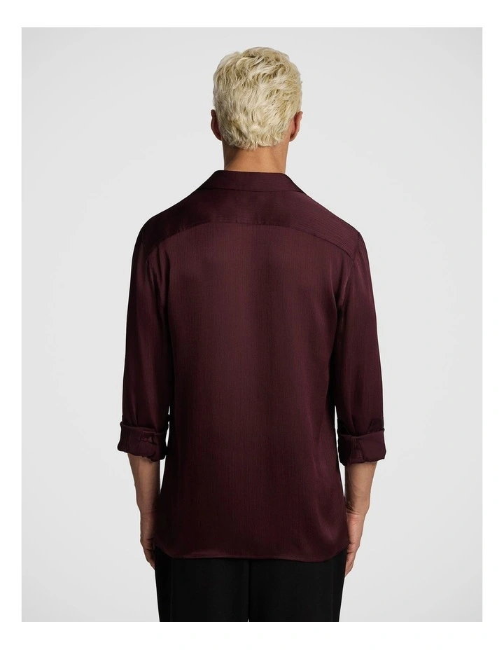 Zeus Textured Shirt in Burgundy image 2