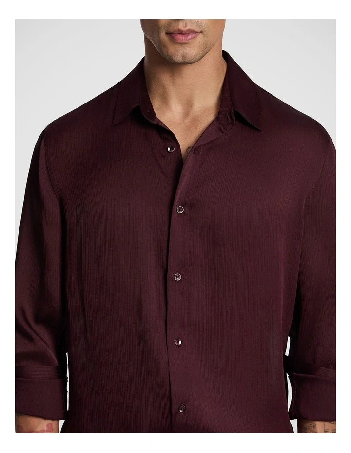 Zeus Textured Shirt in Burgundy image 3