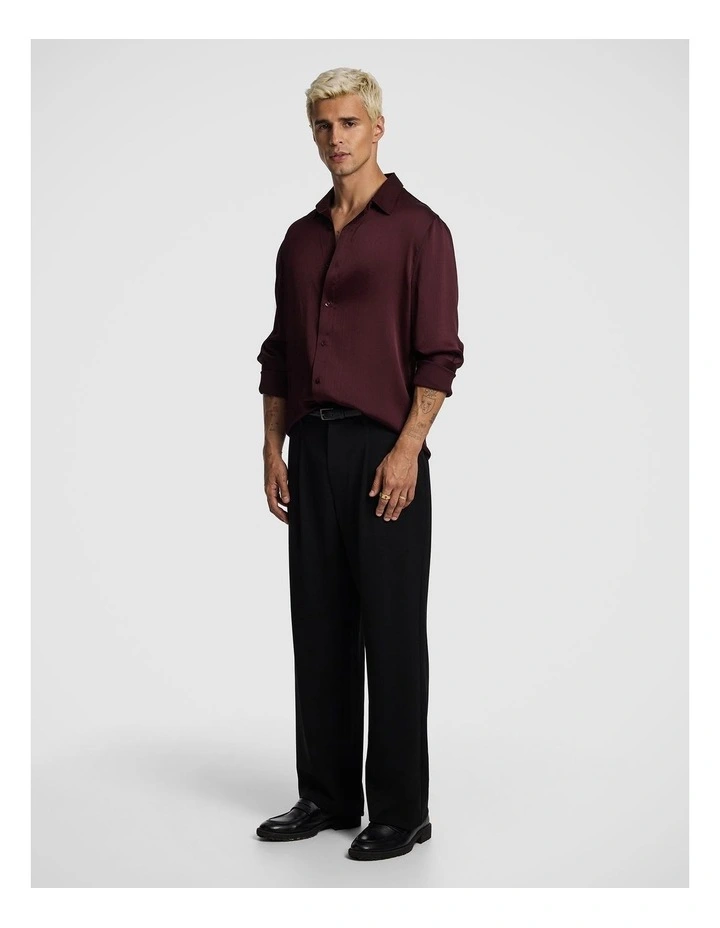Zeus Textured Shirt in Burgundy image 4