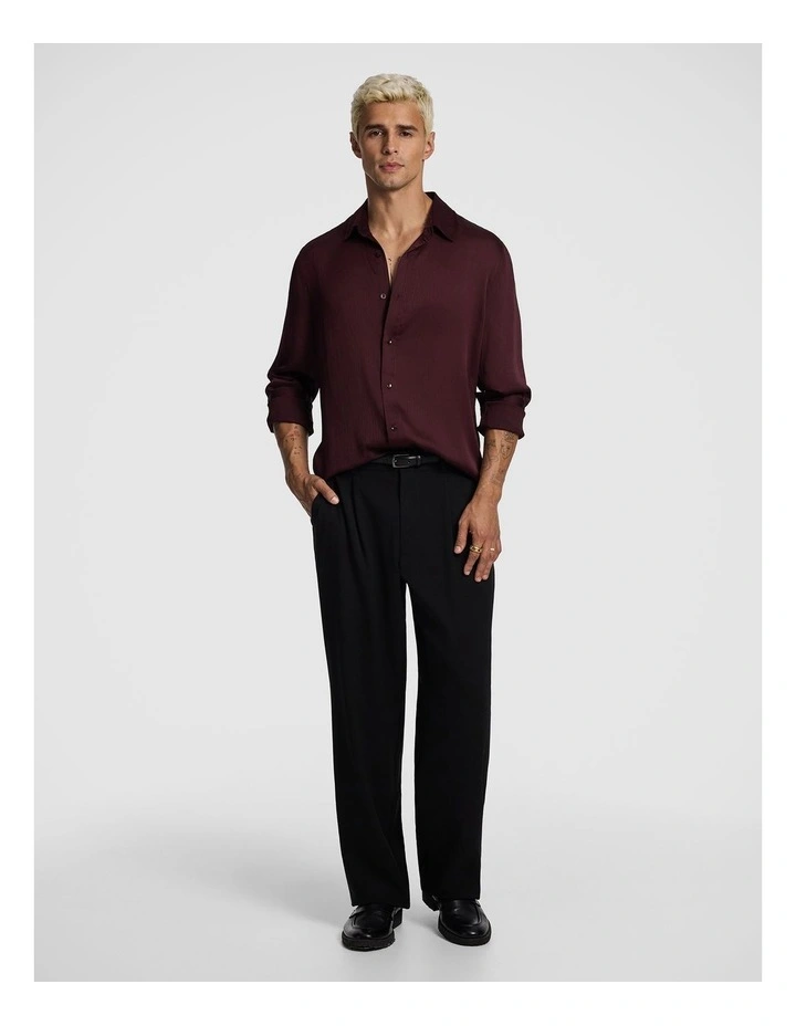 Zeus Textured Shirt in Burgundy image 5