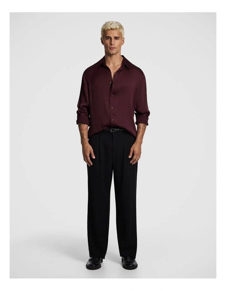 Zeus Textured Shirt in Burgundy image 6