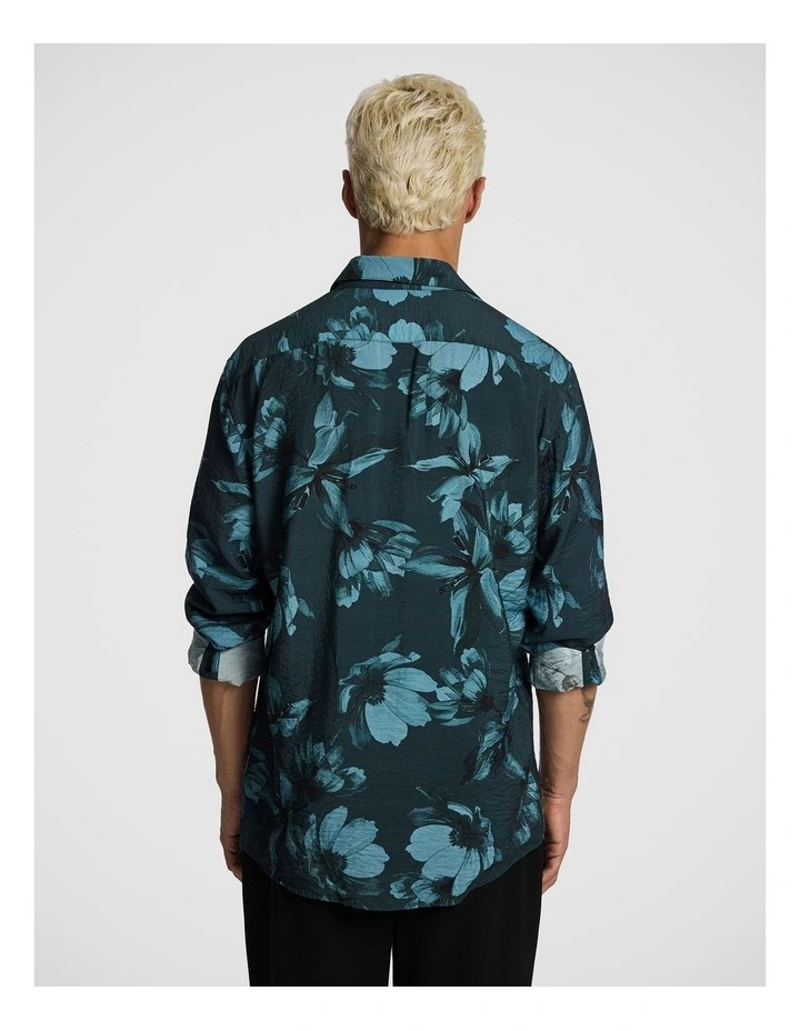 Massimo Floral Print Shirt in Dark Green image 2