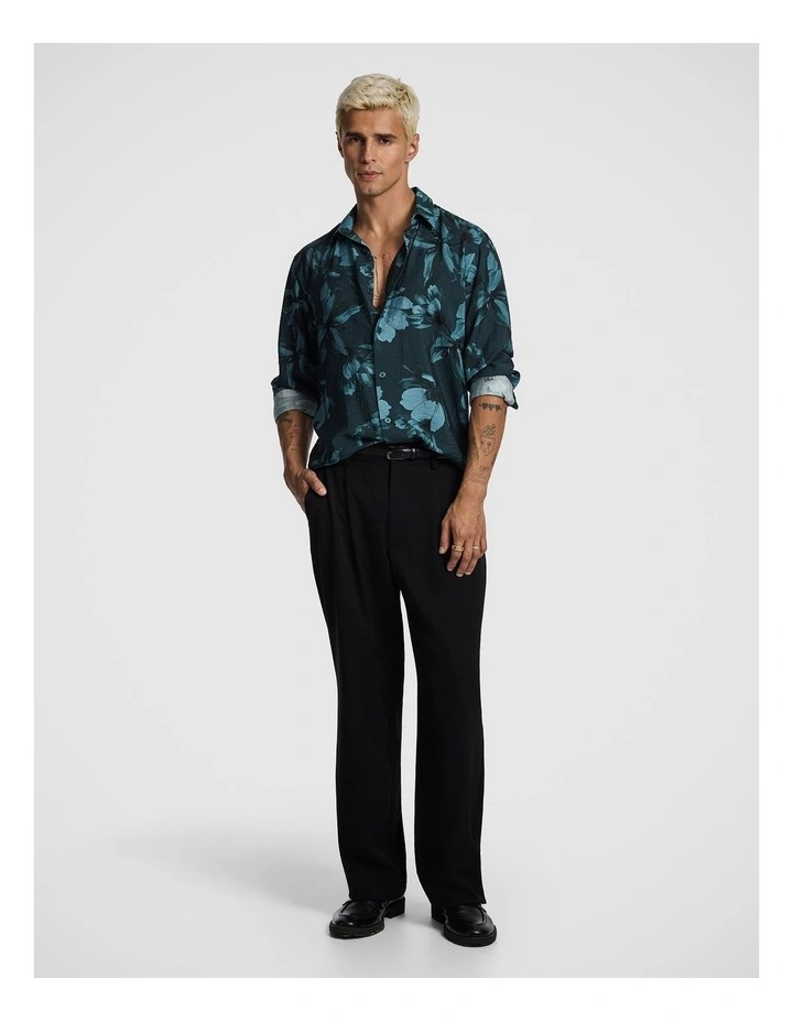 Massimo Floral Print Shirt in Dark Green image 5