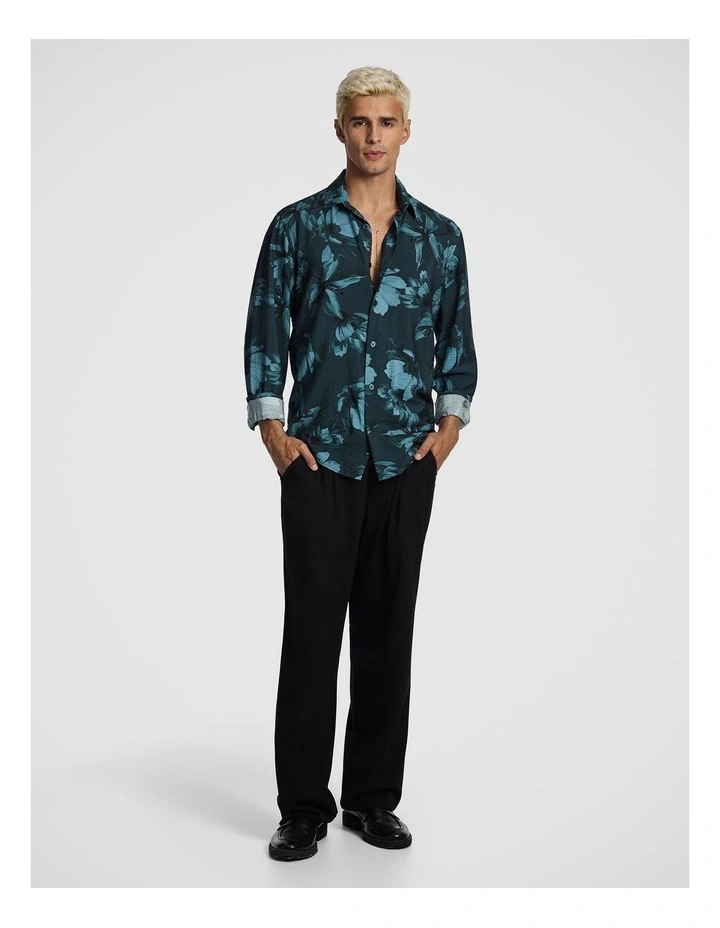 Massimo Floral Print Shirt in Dark Green image 6