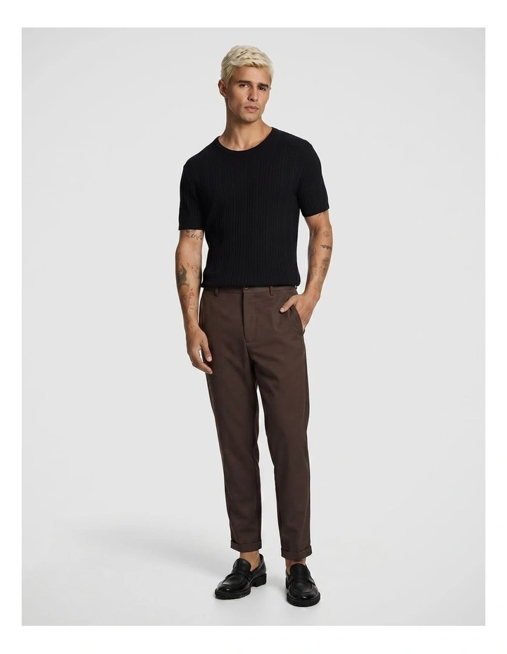 Kent Cropped Chinos in Chocolate image 6