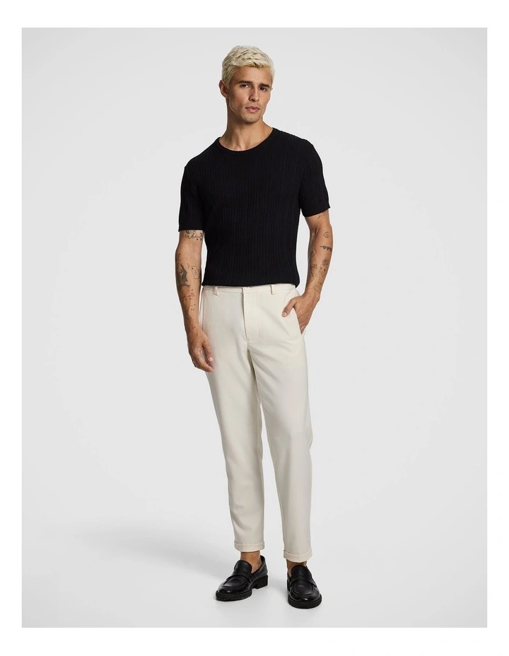 Kent Cropped Chinos in Off White image 7
