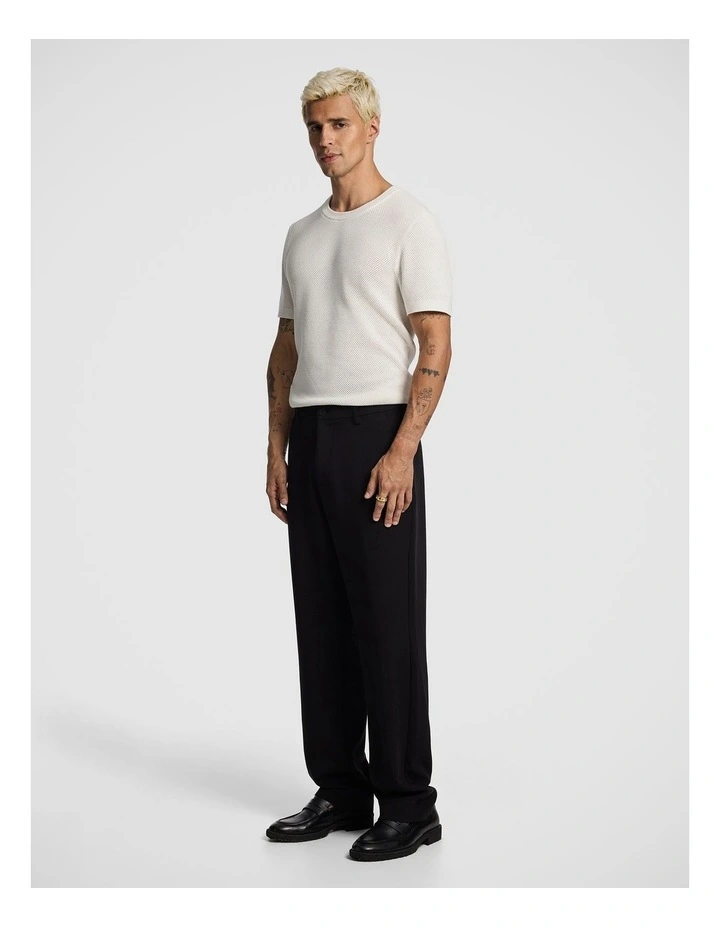 Empire Wide Chino Pant in Black image 4