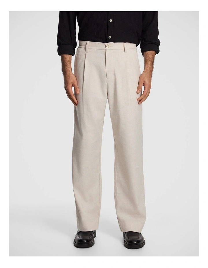 Jacob Cotton Linen Chino in Natural image 1