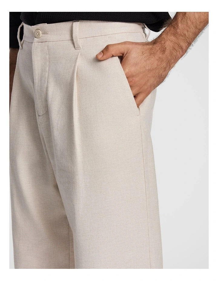 Jacob Cotton Linen Chino in Natural image 3