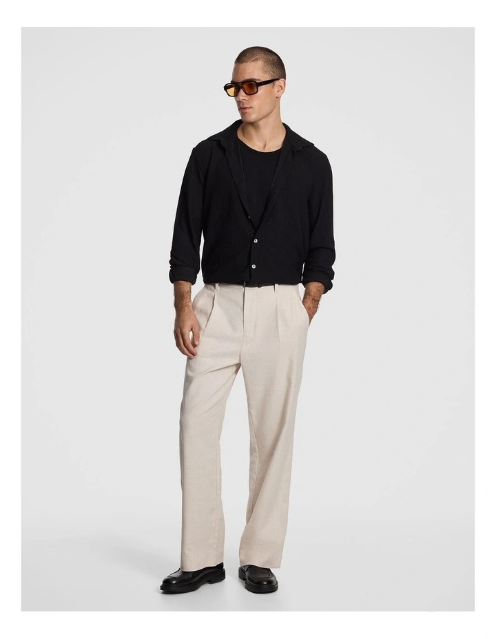 Jacob Cotton Linen Chino in Natural image 4