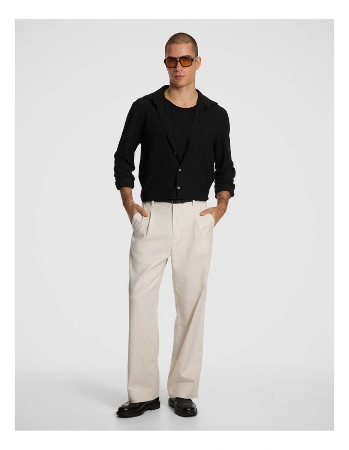 Jacob Cotton Linen Chino in Natural image 7