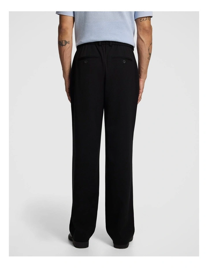 Brooks Pleated Wide Chino in Black image 2