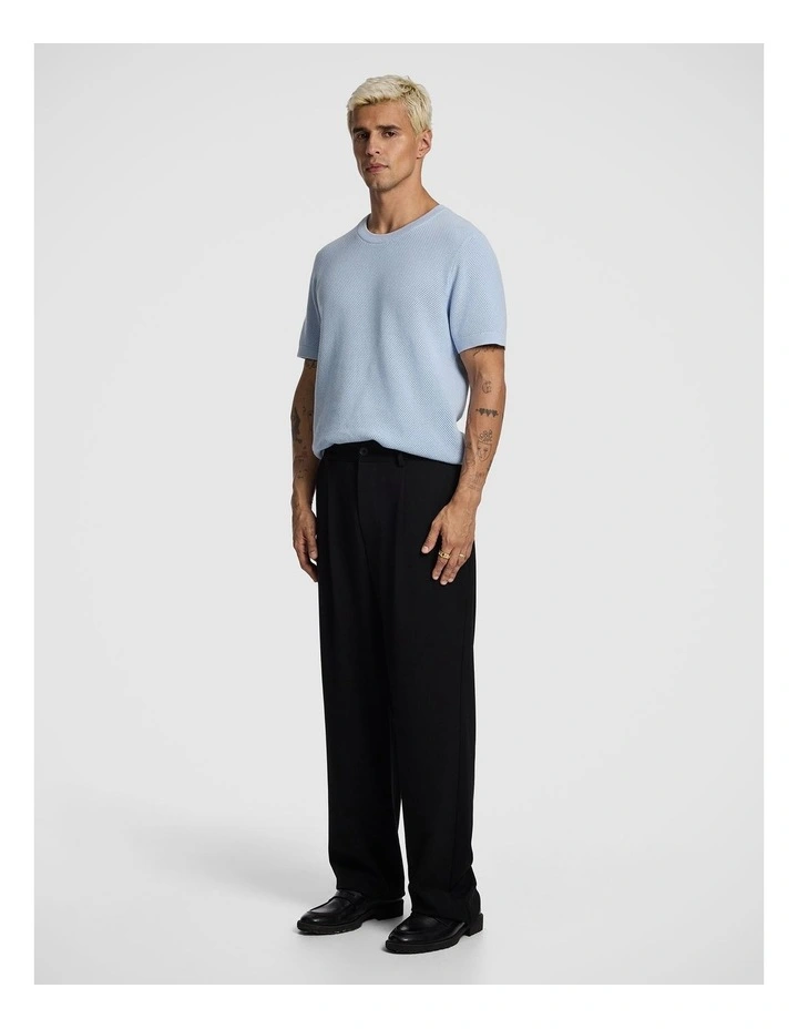 Brooks Pleated Wide Chino in Black image 4